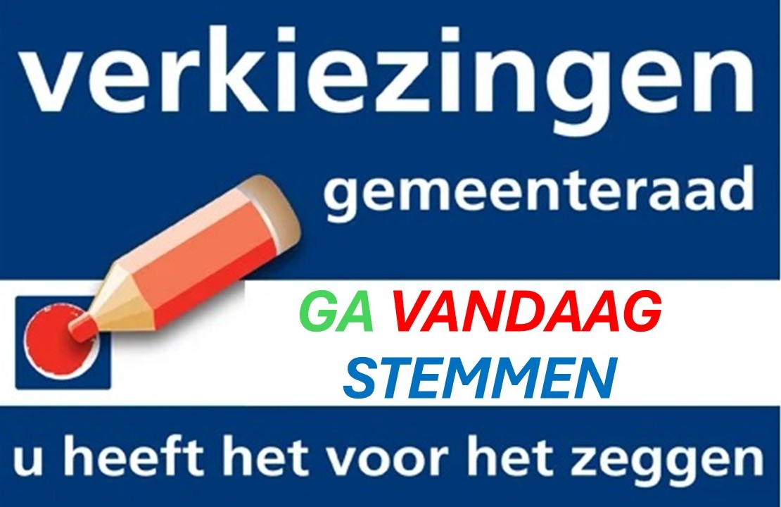 GA VANDAAG STEMMEN BOVEN ELKAAR
