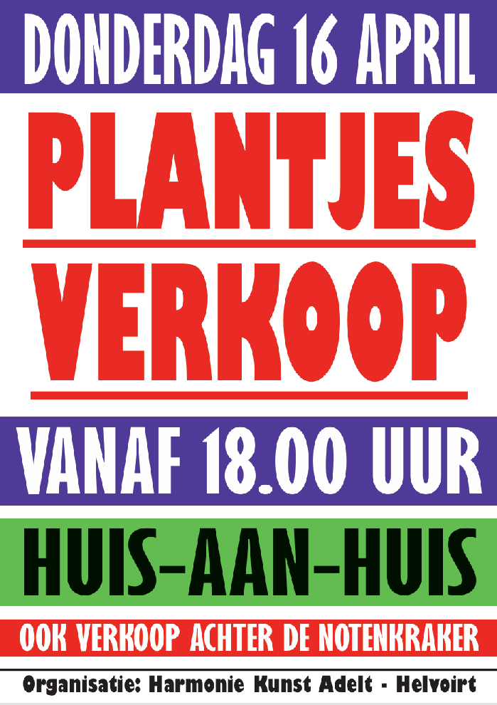 Plantjesverkoop poster 2026.Kunst adelt