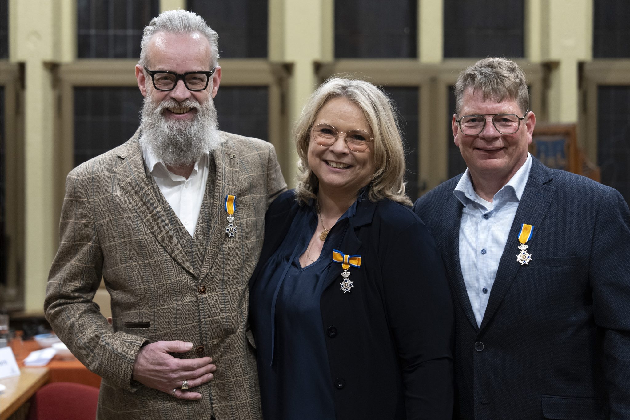 Nederland, Vught, links Eddie van Doorn, Nathalie Pullens en Jan van Iersel ontvingen een ko