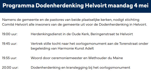programma 4 mei Helvoirt