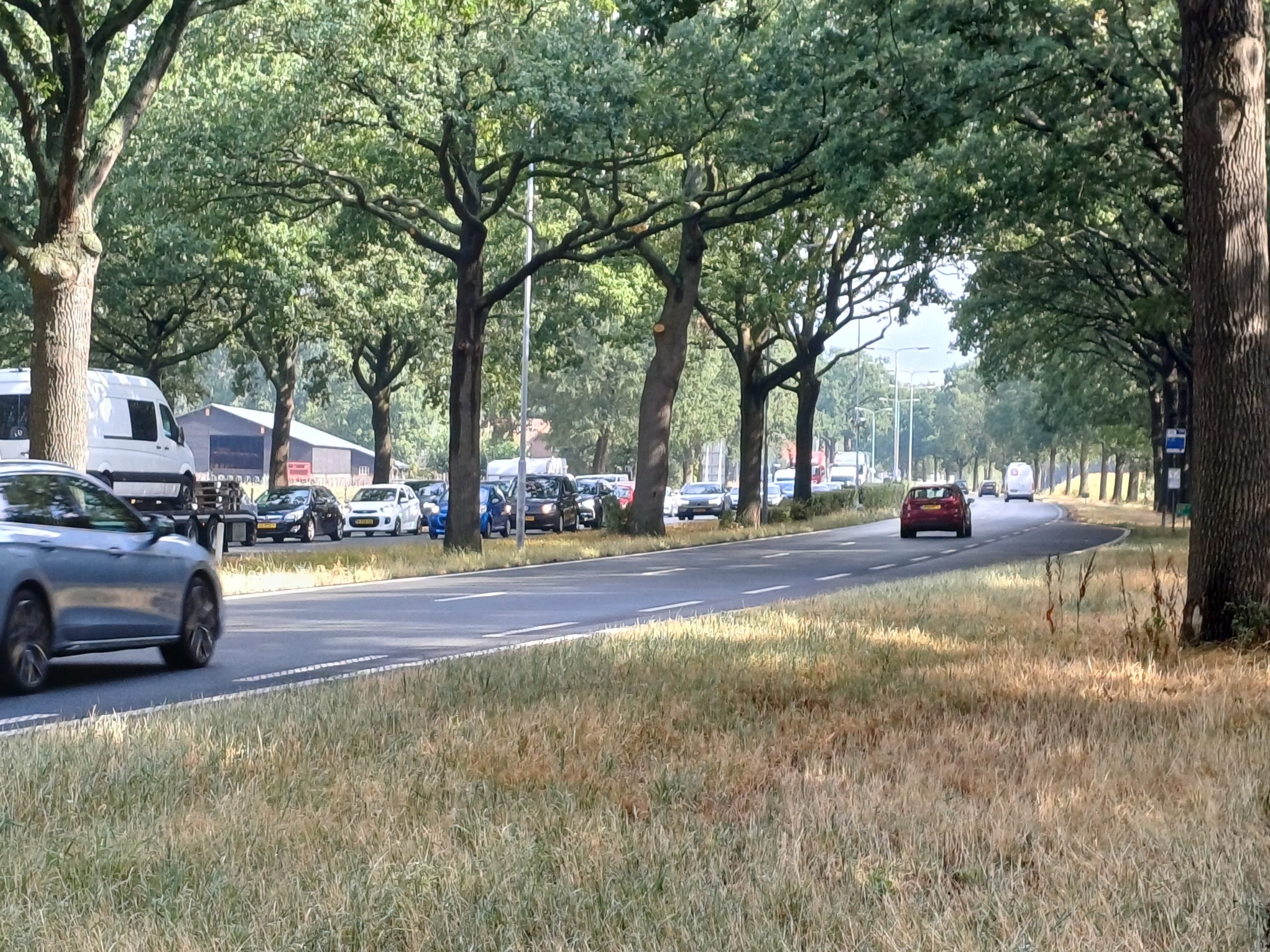 Stormschade op de N65 t.h.v. tankstation