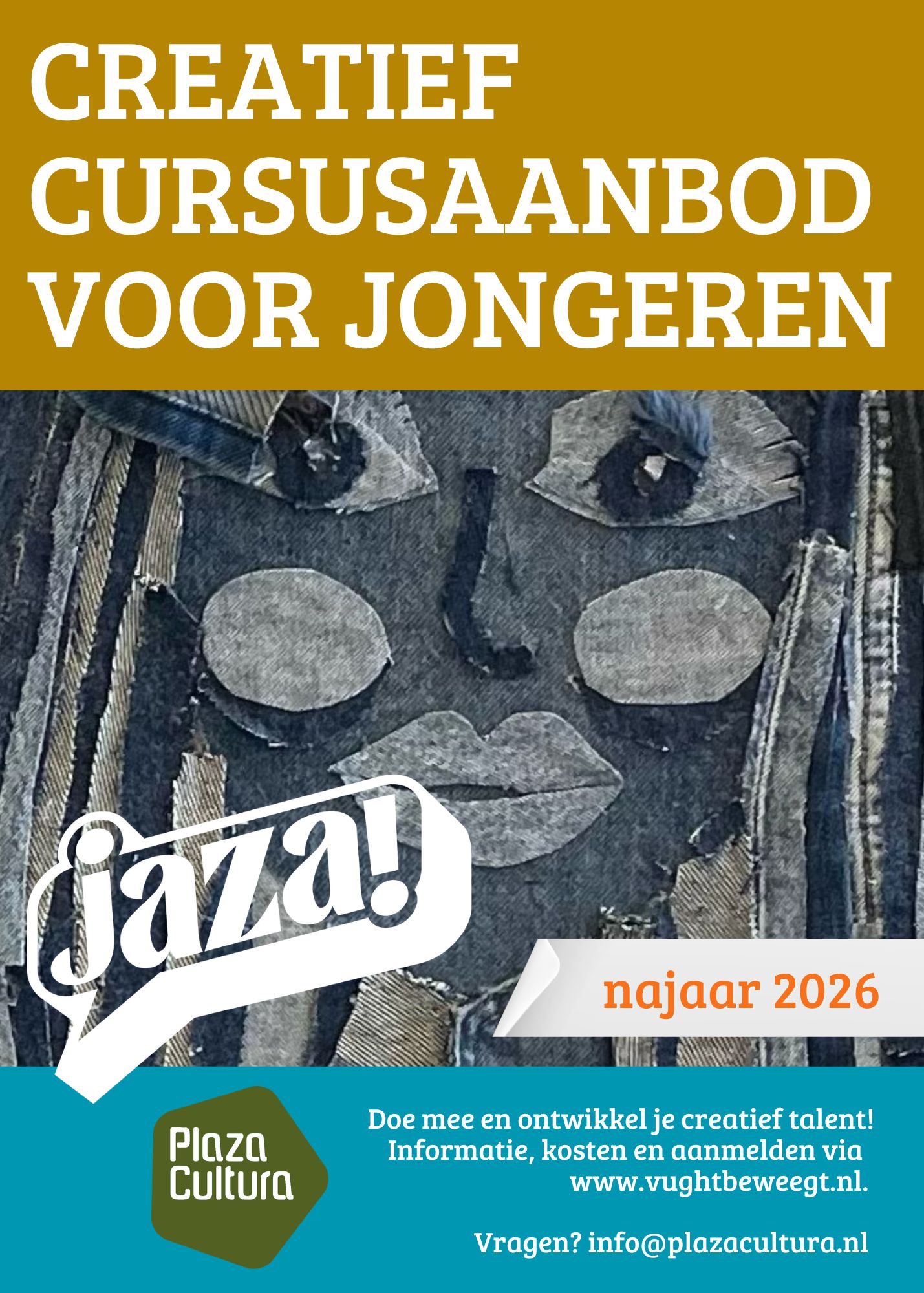 voorkant flyer crea cursuusen najaar 2026 - Plaza Cultura